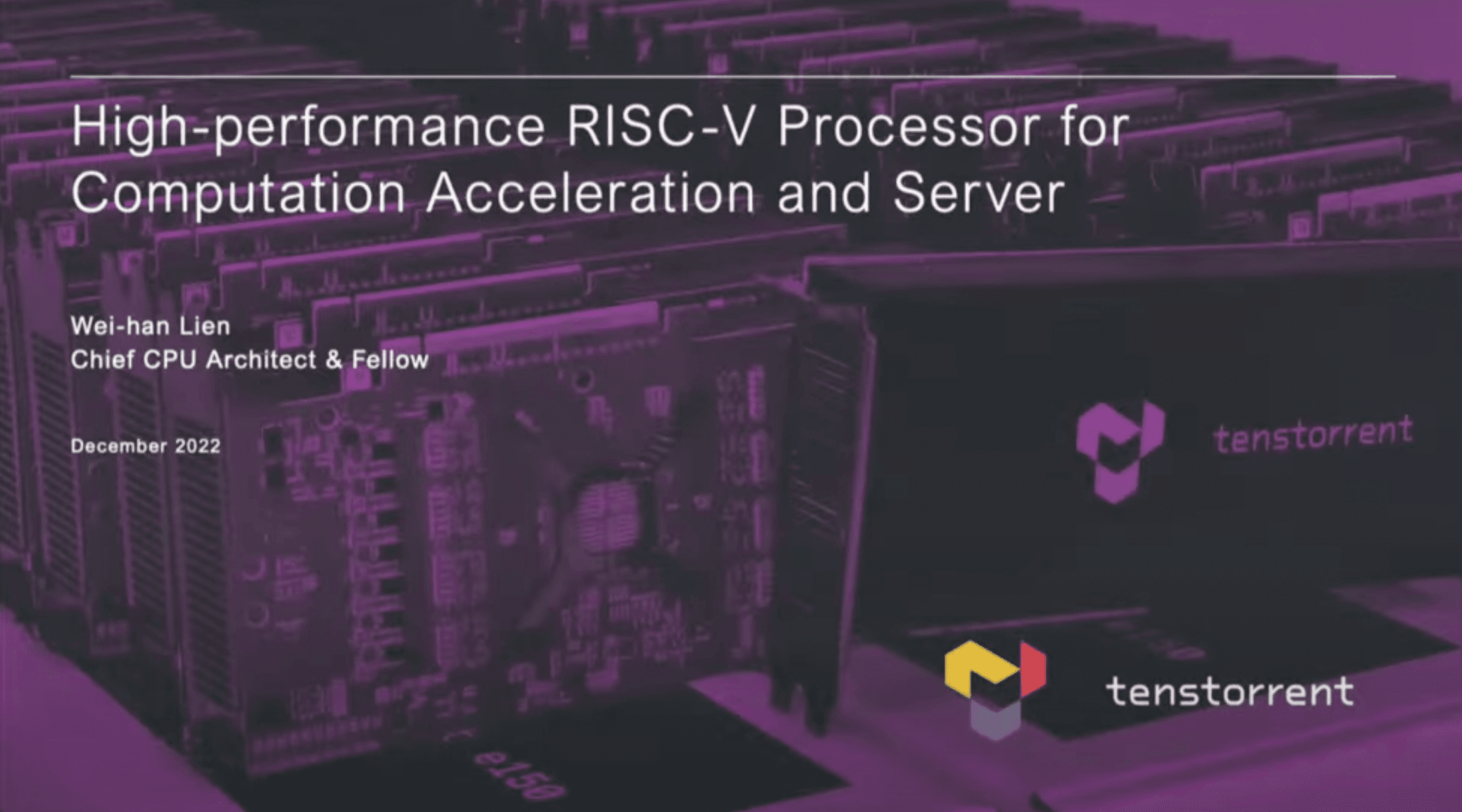 High-Performance RISC-V Processor for Computation Acceleration and Server w/ Wei-han Lien